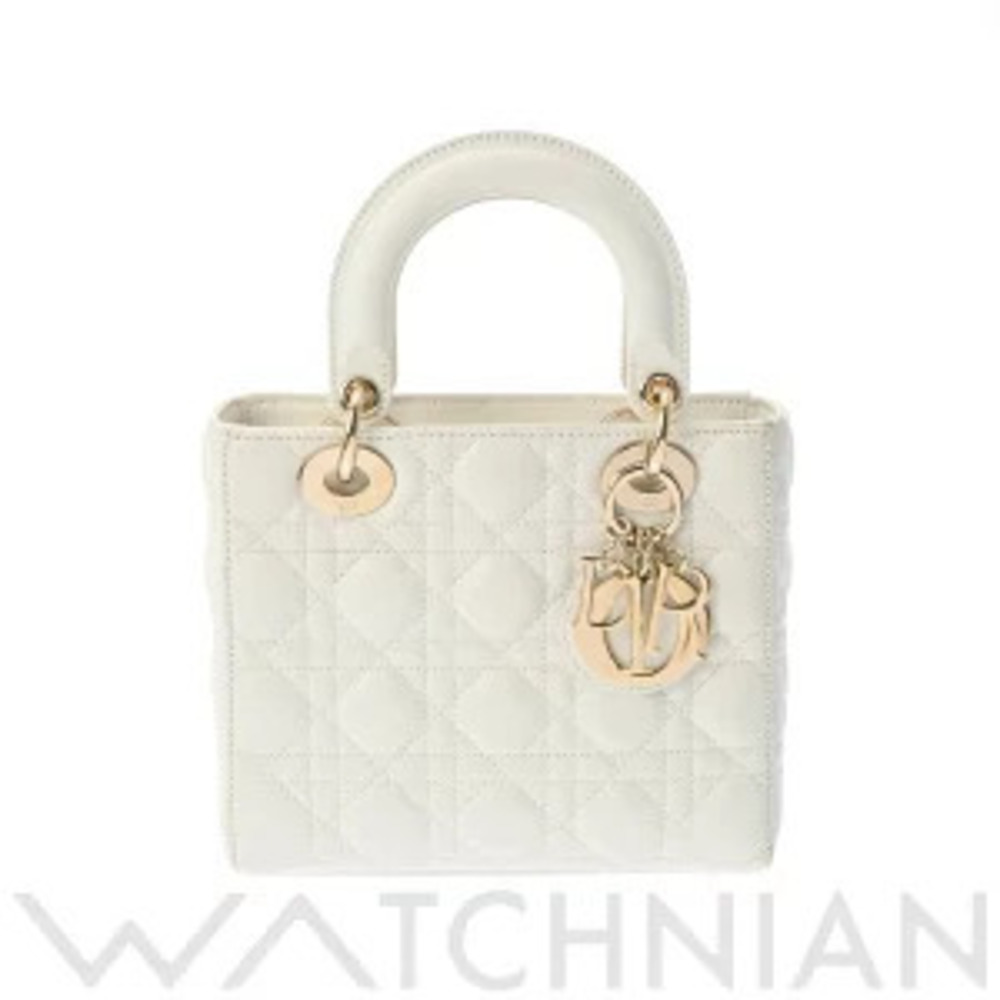 Dior LADY MYABCDIOR White Lambskin Handbag